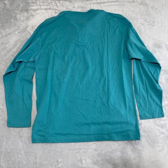 Armani Jeans Shirt Mens Small S Blue Turquoise Lightweight Henley Cotton NEW‎ - Picture 4 of 7